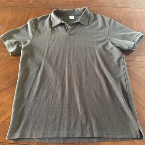 ZARA Men’s Brown Textured Polo Shirt Size L Short Sleeve Casual‎